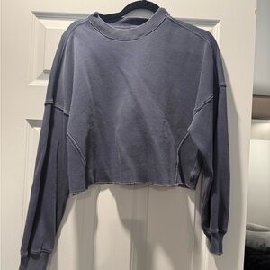 Women's Gray Cropped Sweatshirt